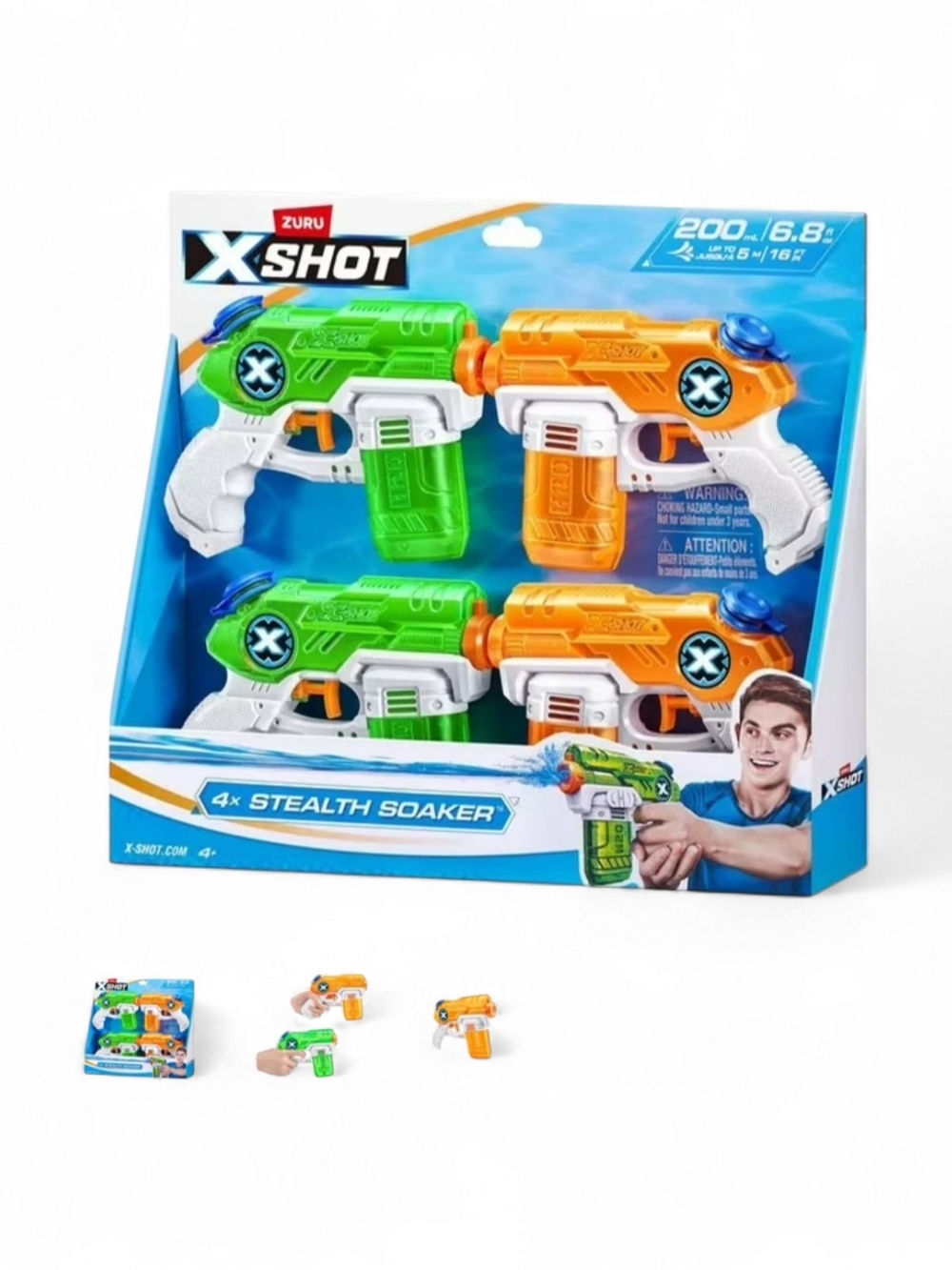 Zuru X-Shot Stealth Soaker 4 Pack Water Blaster, Age 4+